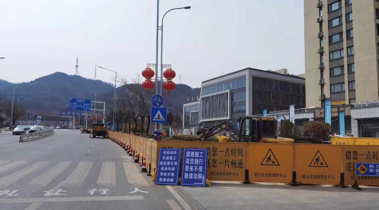 烟台市区胜利路路口渠化将于3月底完成，拓宽为4车道