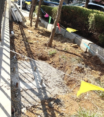 莱山区海天名人广场西侧无名路要装路灯了 清明节前后到位