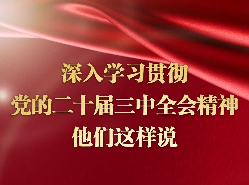 深入学习贯彻党的二十届三中全会精神，他们这样说