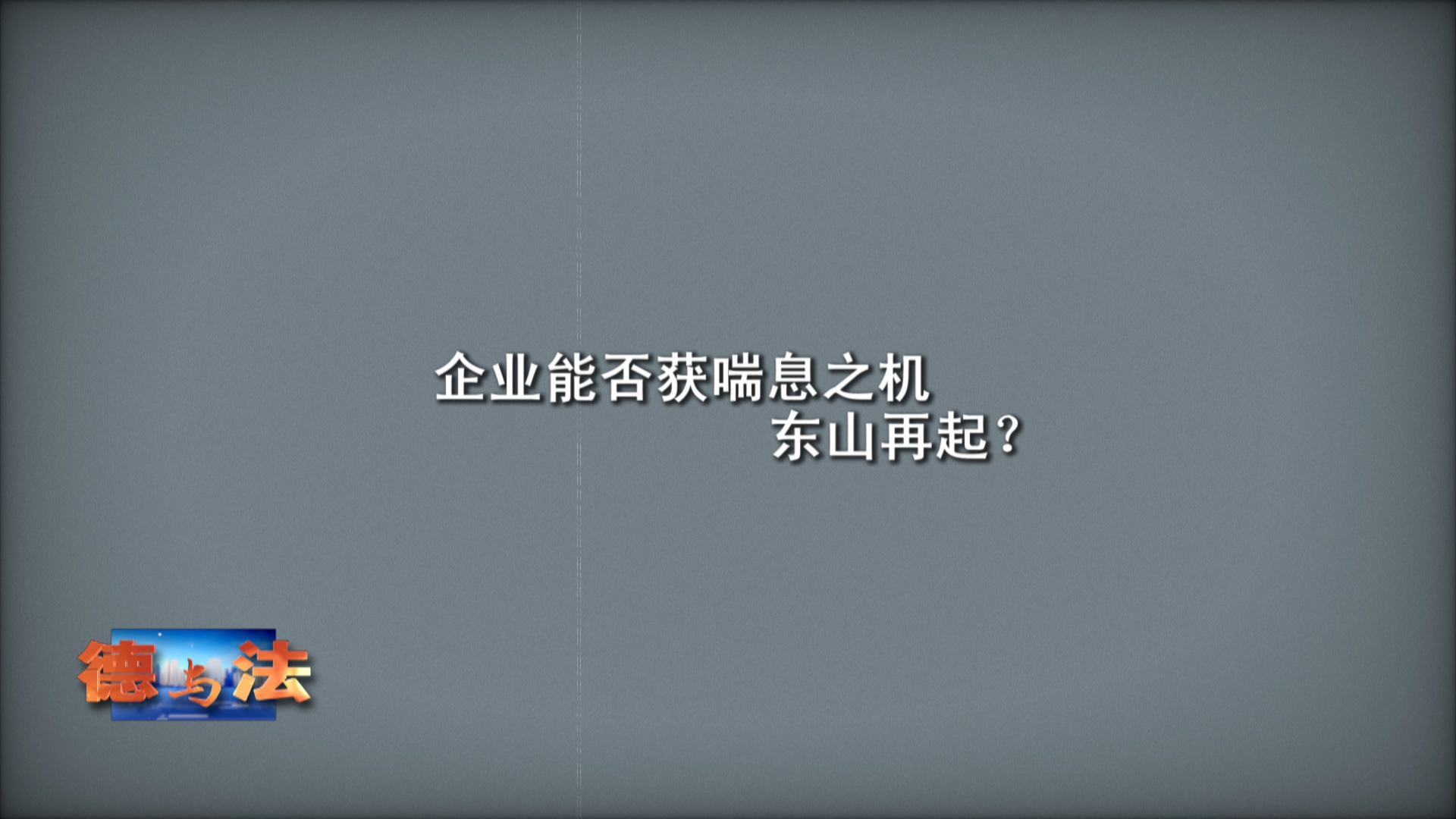 【德与法】解码（十二）：降下“及时雨”，企业获“新生”！