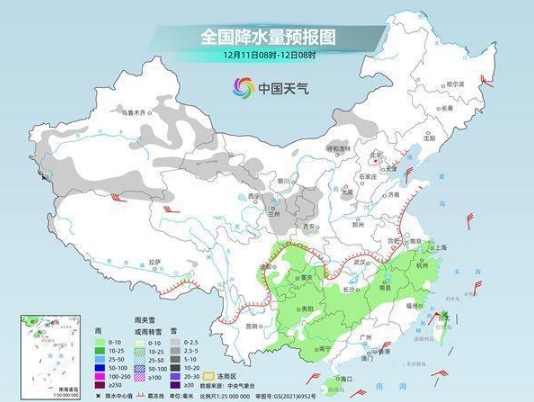 山东半岛等地有中到大雪，全国多地气温波动中下行