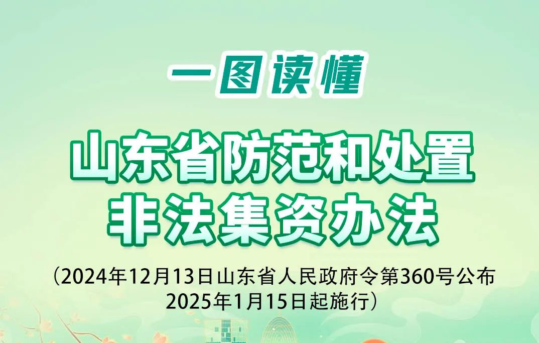 一图读懂《山东省防范和处置非法集资办法》