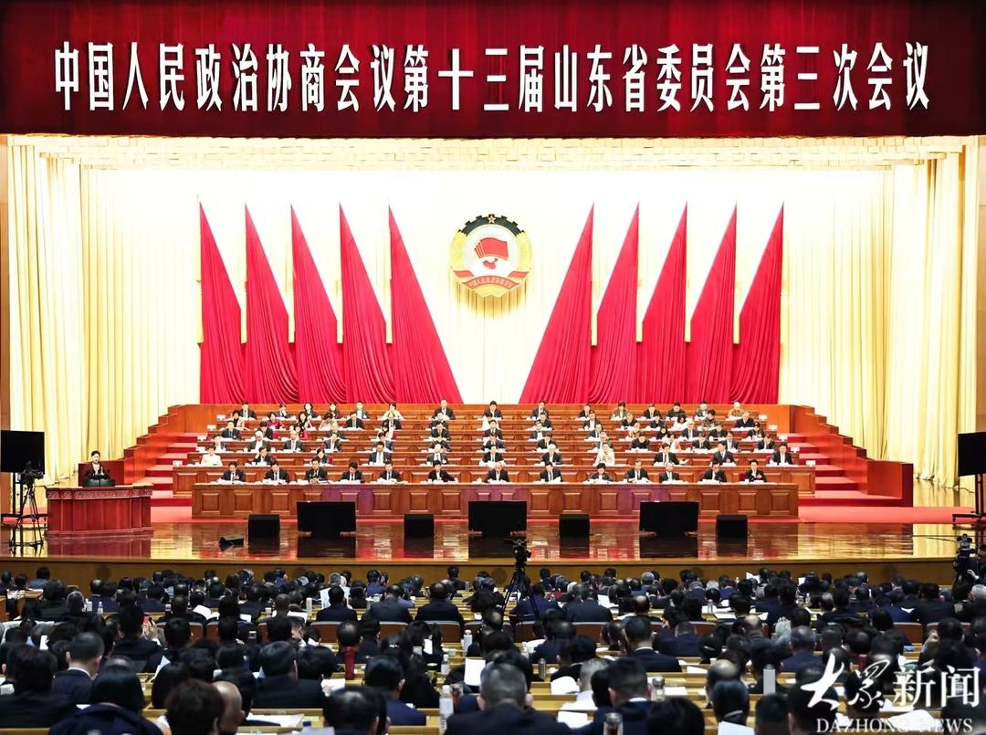 山东省政协十三届三次会议举行全体会议进行大会发言