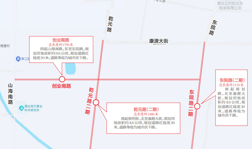 莱山区将新建三条道路