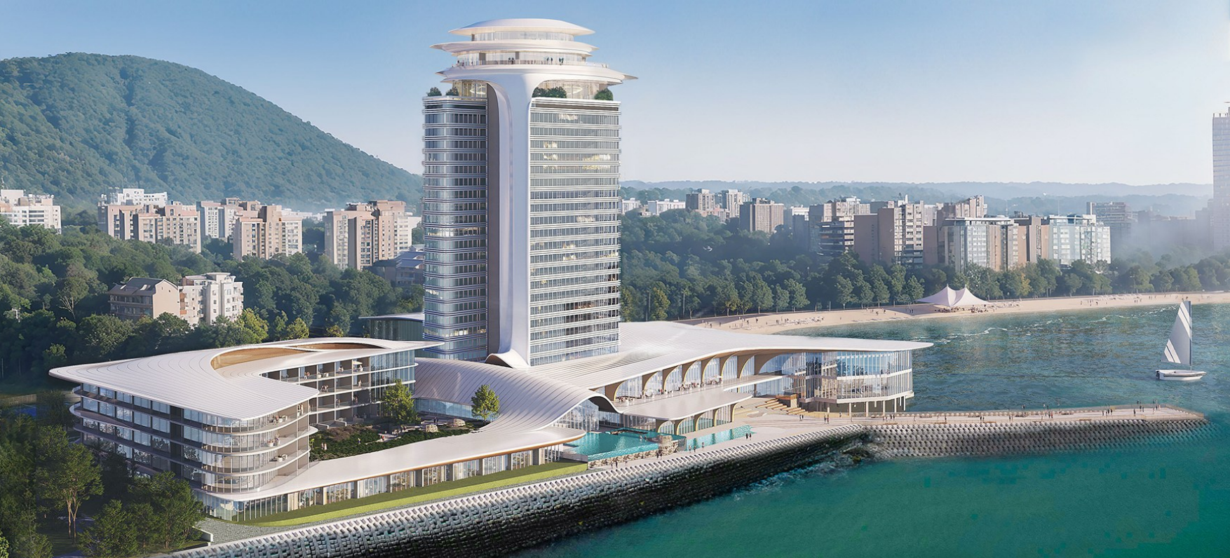 滨海假日酒店地块纳入省市区重点项目 老建筑将焕新打造风帆海浪造型新地标