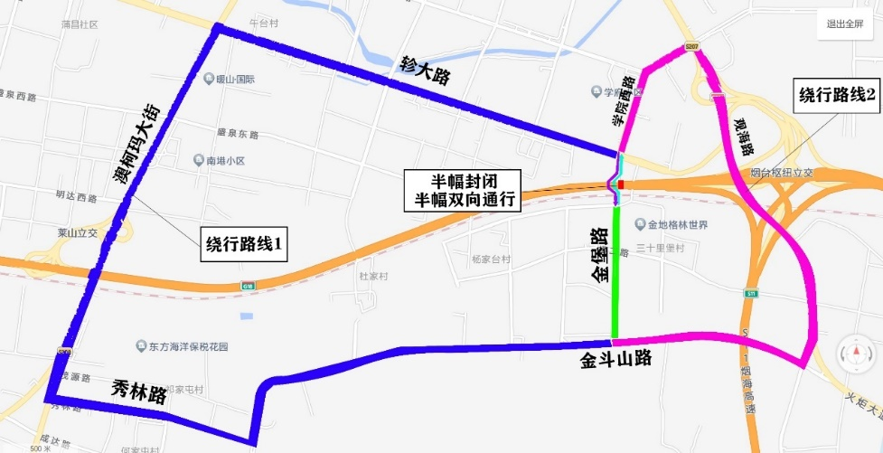 关于金堡路跨线桥道路施工的公告