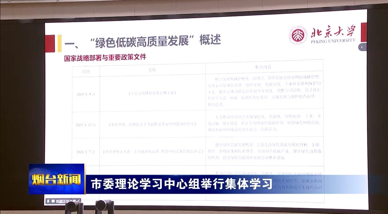 烟台市委理论学习中心组举行集体学习