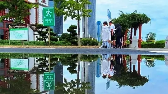 烟台雨后的“天空之镜”