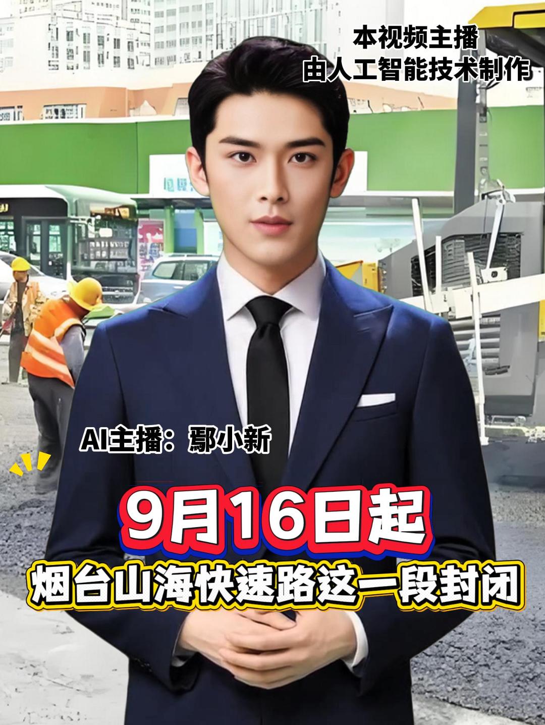 9月16日起 烟台山海快速路这一段封闭