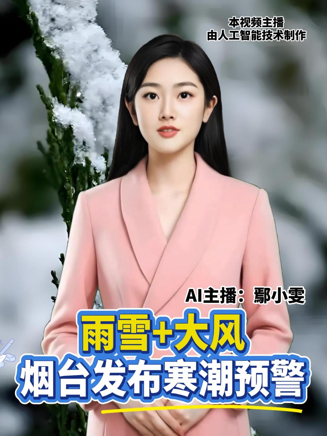 烟台市气象台发布寒潮蓝色和大风黄色预警：受强冷空气影响，16日至18日，我市有一次寒潮天气过程，大部地区有雨夹雪，过程降温幅度8℃左右，19日至20日，内陆地区最低气温-4～-2℃。