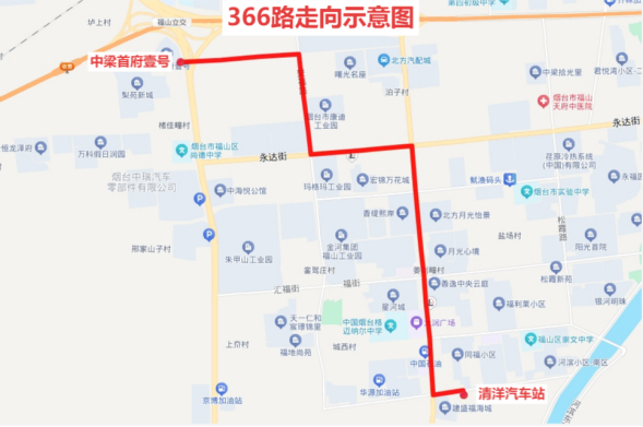 11月25日烟台新辟366路，走这条路线→