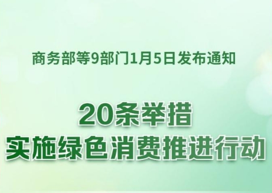 实施绿色消费推进行动！9部门发文