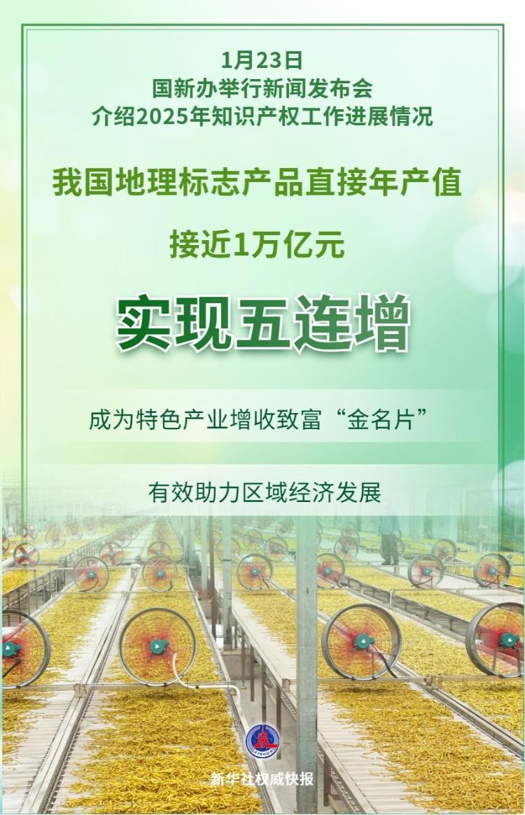 五连增！我国地理标志产品直接年产值接近1万亿元