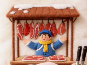 腊月二十六割年肉，过年的香味藏不住啦！