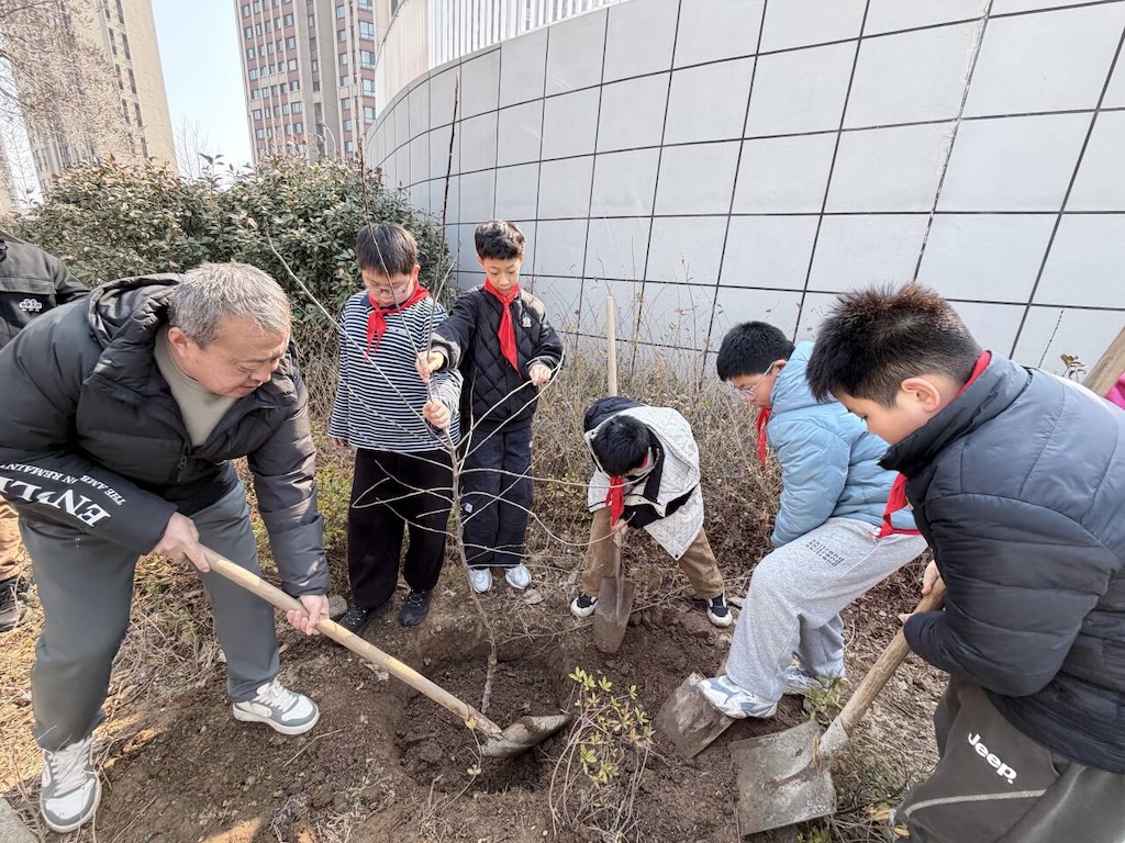 芝罘区国翠小学开展植树节活动