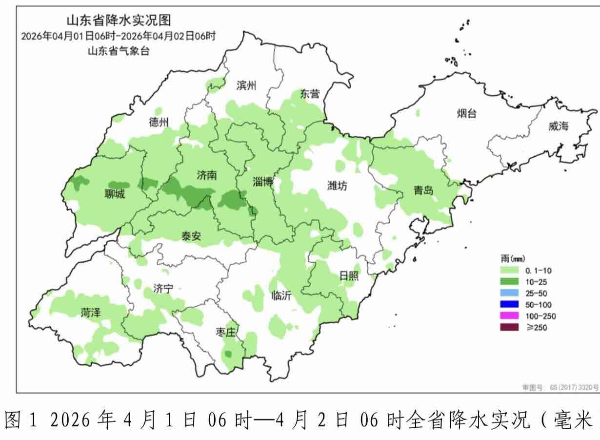 山东15城市出现降水 较常年同期偏多3.5毫米