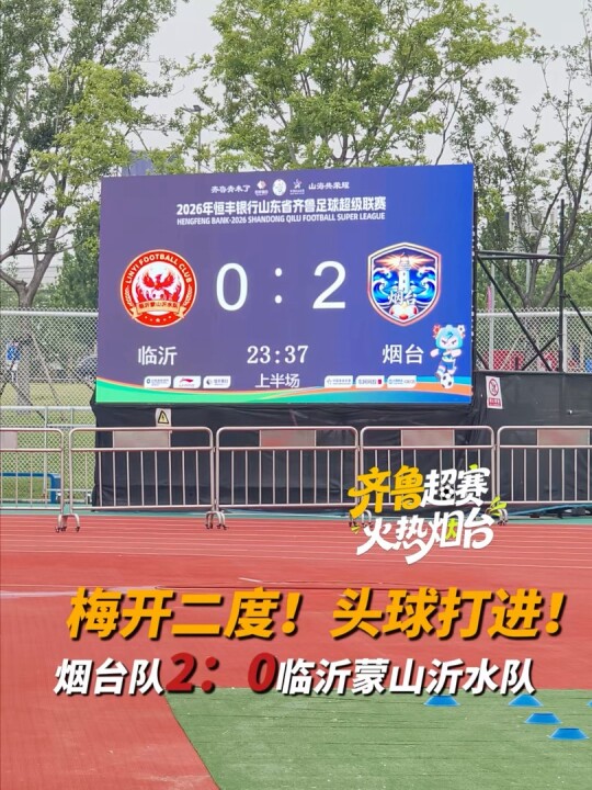 头球！2:0！烟台队目前2:0领先