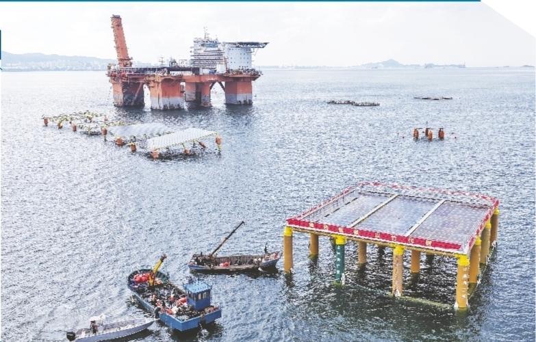 全球首个百千瓦级竹基海上光伏平台在烟台安装完成