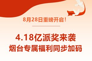 快乐8全国派奖4.18亿元即将启动，烟台彩友专属福利同步加赠！